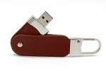 Leather USB Flash Drive with Key Chain 16GB Promotional Gifts