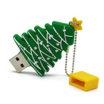 Popular 2023 Years Christmas Tree Shape Usb Flash Drive 1GB-64GB Custom PVC USB