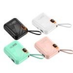 PD Mobile Phone Fast Charging Power Bank  With Built In Cable