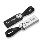 Promotional slim engraved leather string 4GB 8GB 16GB Pendrive usb memory stick 3.0 2.0 mini Metal USB flash drive